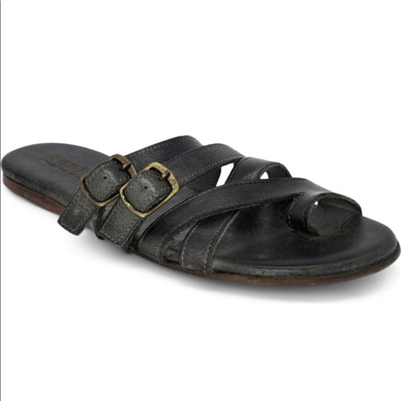 Bed Stu Shoes - Bed Stu Hilda Slip On Sandal in Graphite